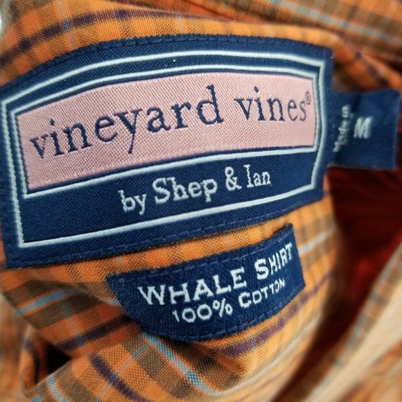 2 ofVineyard Vines Whale Shirt Mens button Up Long Sleeve Shirt Multi Plaid Sz M - Picture 5 of 6